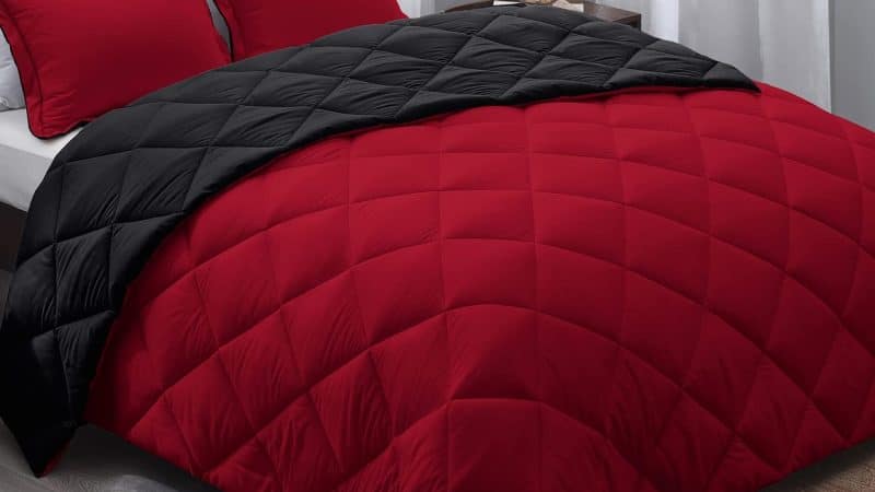 Upgrade Your Bed in Style with the Basic Beyond Queen Comforter Set – Red and Black Comforter Set Queen Size