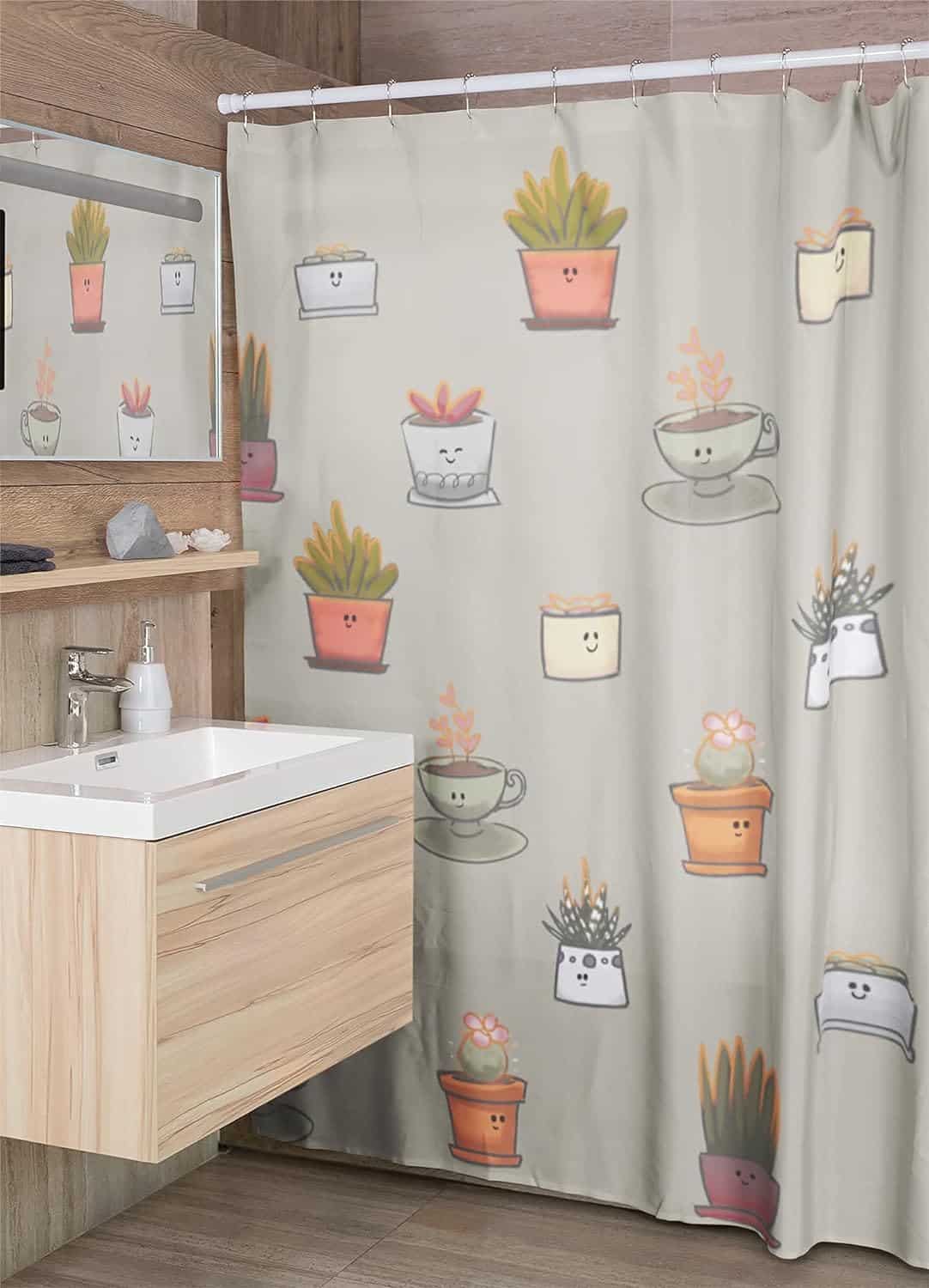 ScarJamFam Succulent Shower Curtain: A Kawaii Bathroom Decor Review