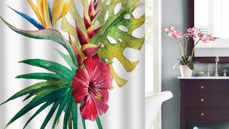 VVA Tropical Orchid Floral Fabric Shower Curtain: A Beautiful Addition to Your Bathroom
