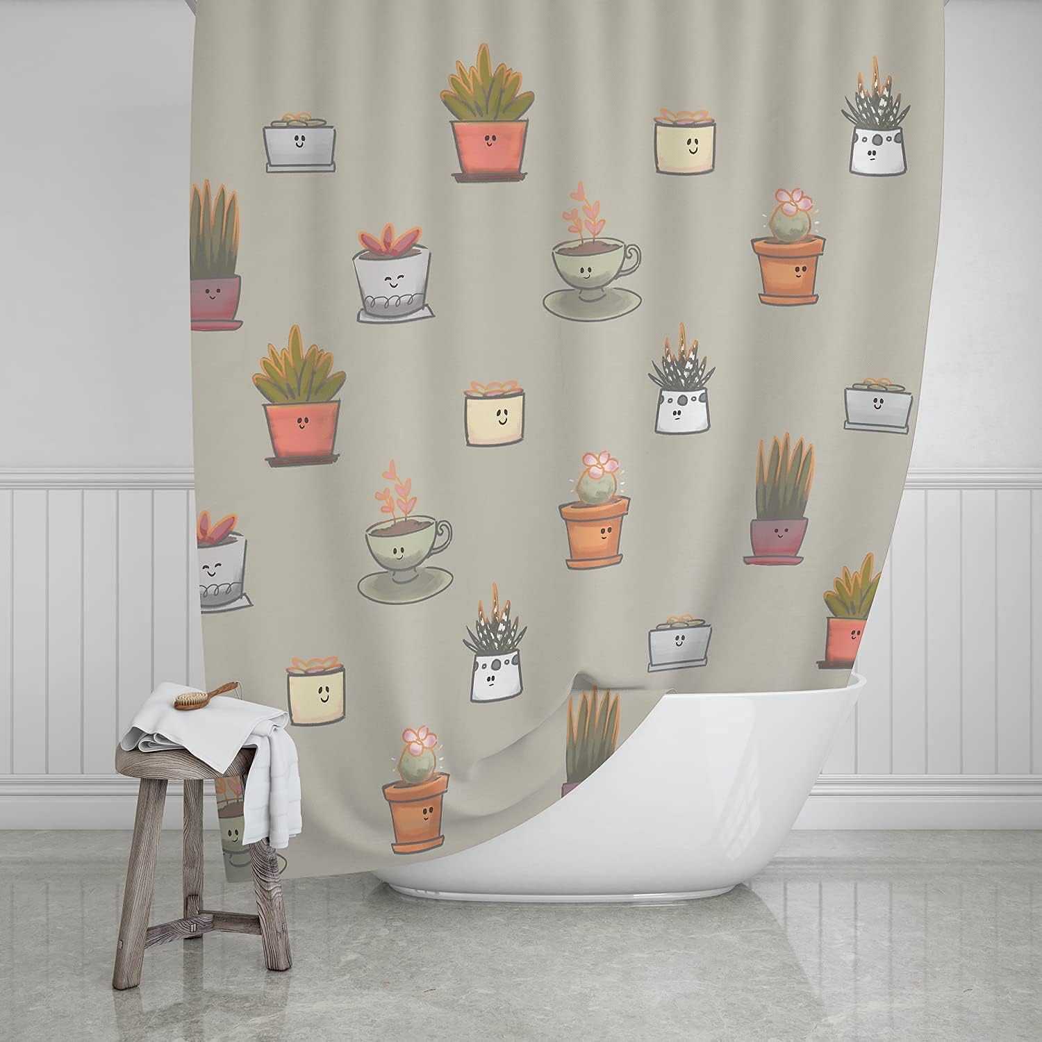ScarJamFam Succulent Shower Curtain: A Kawaii Bathroom Decor Review