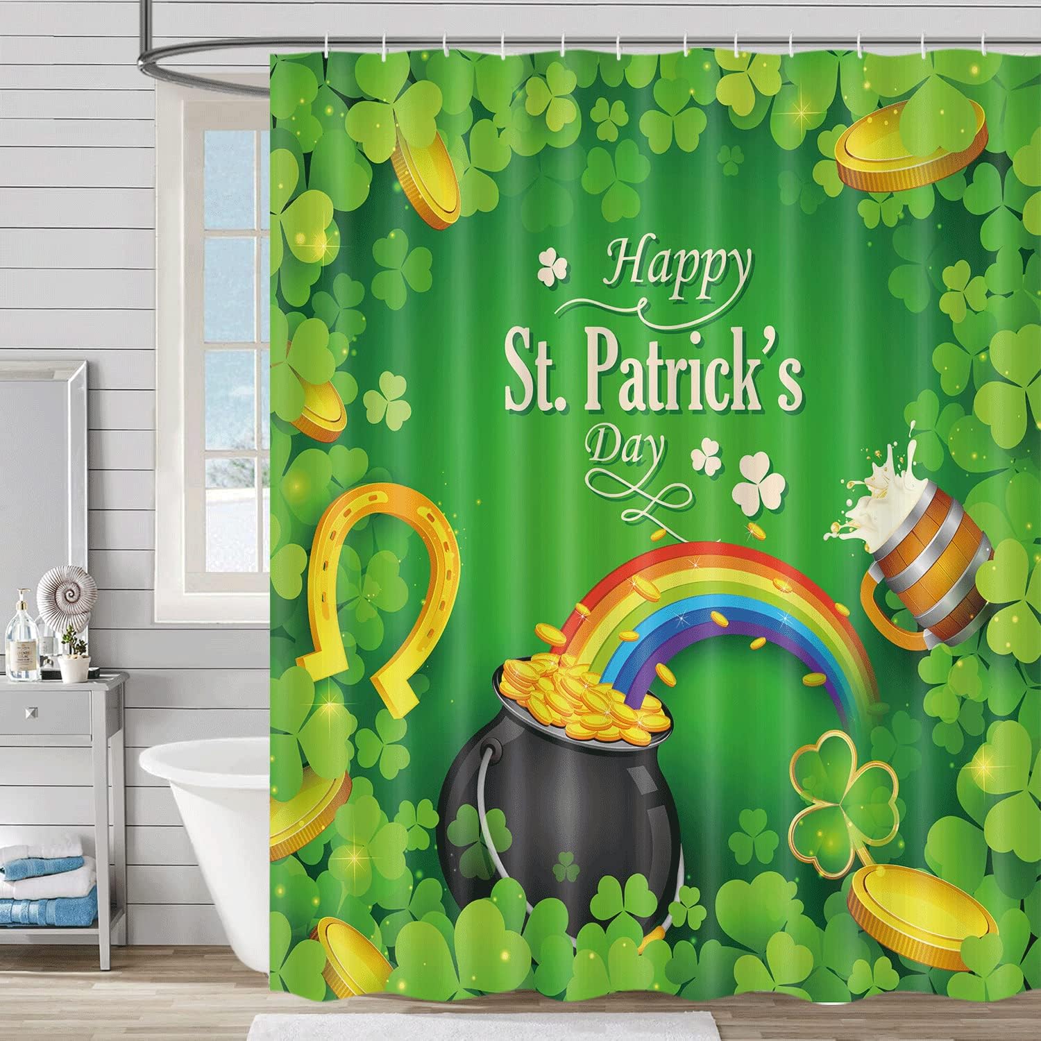 Enhance Your Bathroom with the KOTOM Happy St. Patrick's Day Shower Curtain