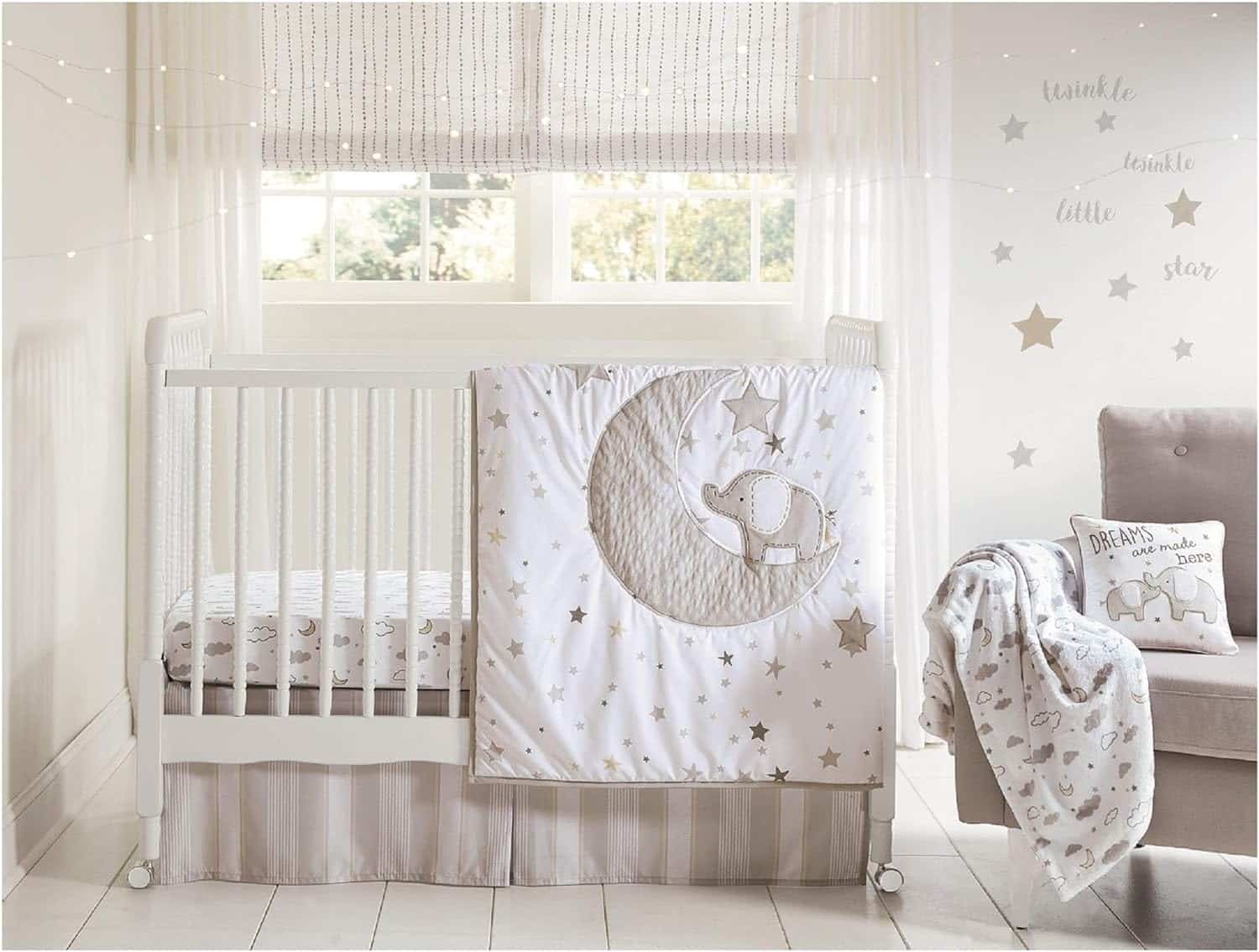 Wendy Bellissimo 4pc Nursery Bedding Baby Crib Bedding Set (Elephant) - A Stylish and Durable Choice for Your Baby's Nursery