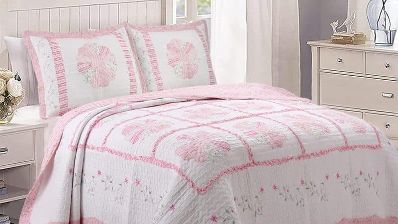 Cozy Line Home Fashions 100% Cotton Real Patchwork Pink Flora Dresden Plate Reversible Quilt Bedding Set: A Review
