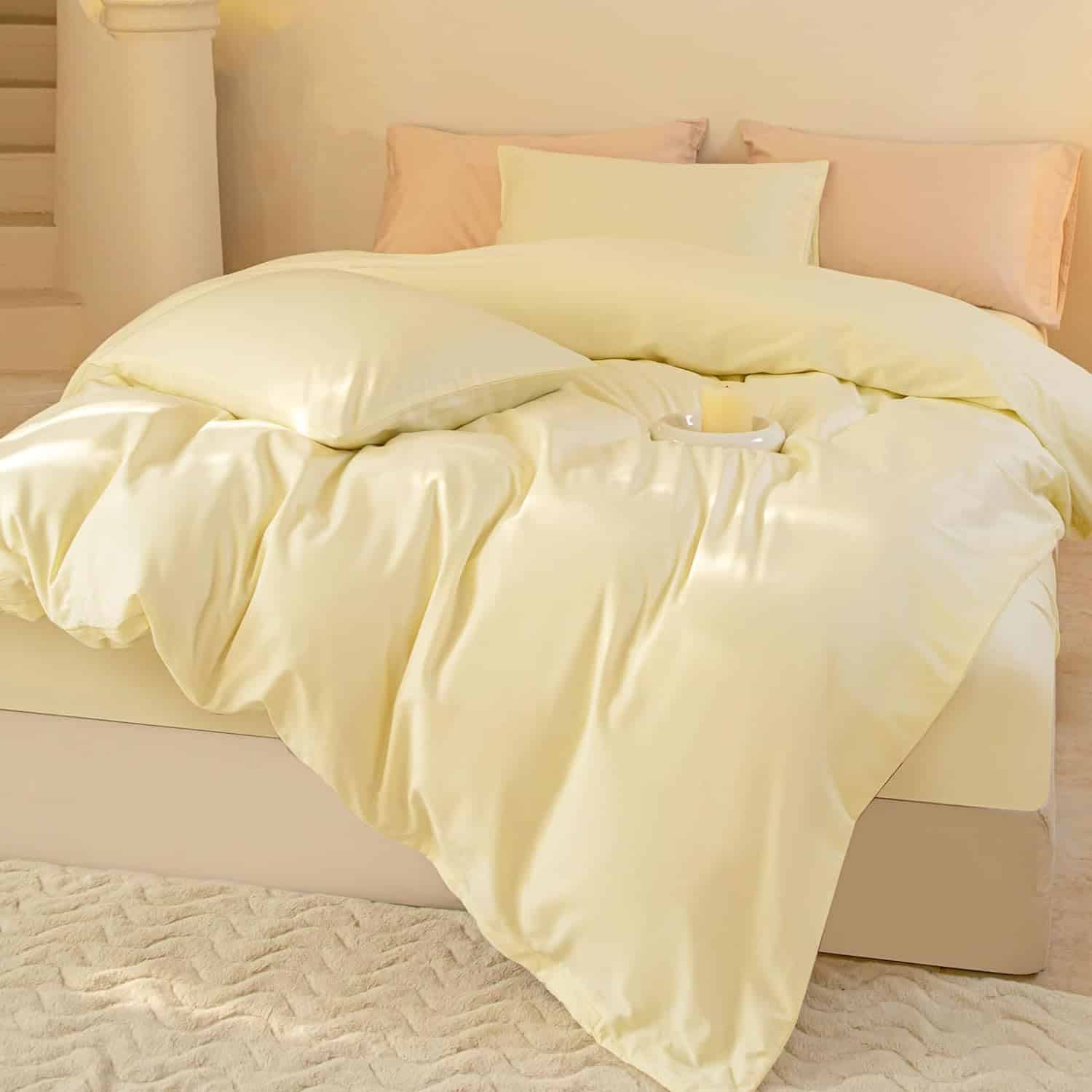 Experience Ultimate Comfort with the BIYOZER Duvet Cover Queen 100% Long Staple Cotton Set