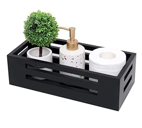 HYLEHE Black Decor Box Bathroom Toilet Tank Basket Topper: A Stylish and Functional Addition to Your Bathroom