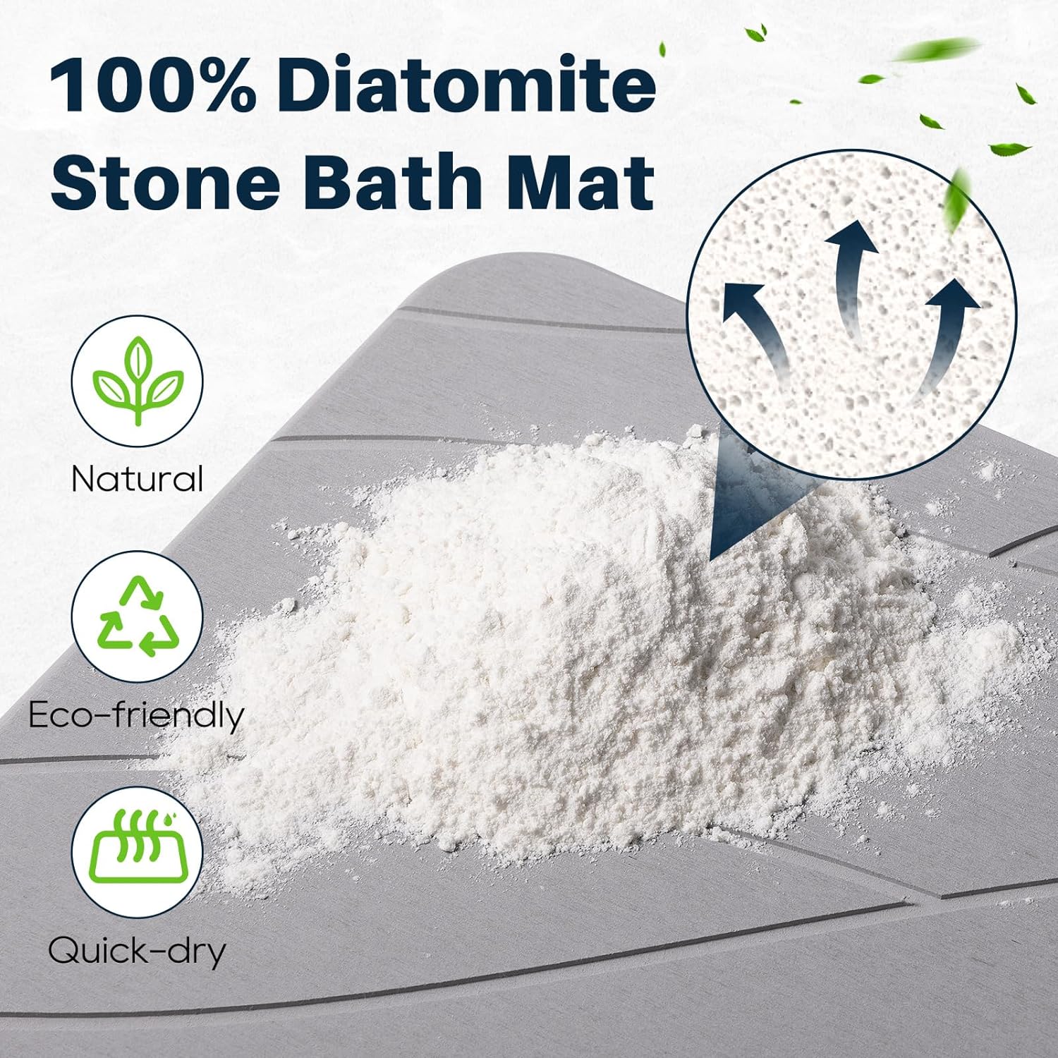 Closefriend Diatomite Stone Bath Mat - Fast Drying Bathroom Mat