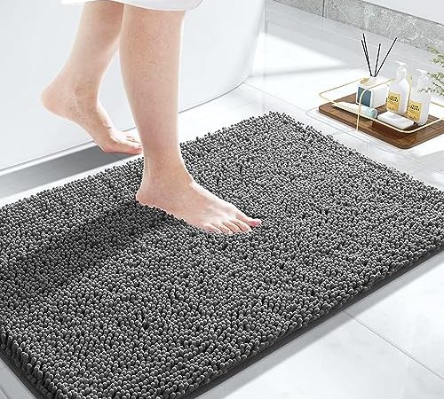 Upgrade Your Bathroom with the Shilucheng Bathroom Rugs Bath Mat – Soft Plush Chenille Mats for Ultimate Comfort