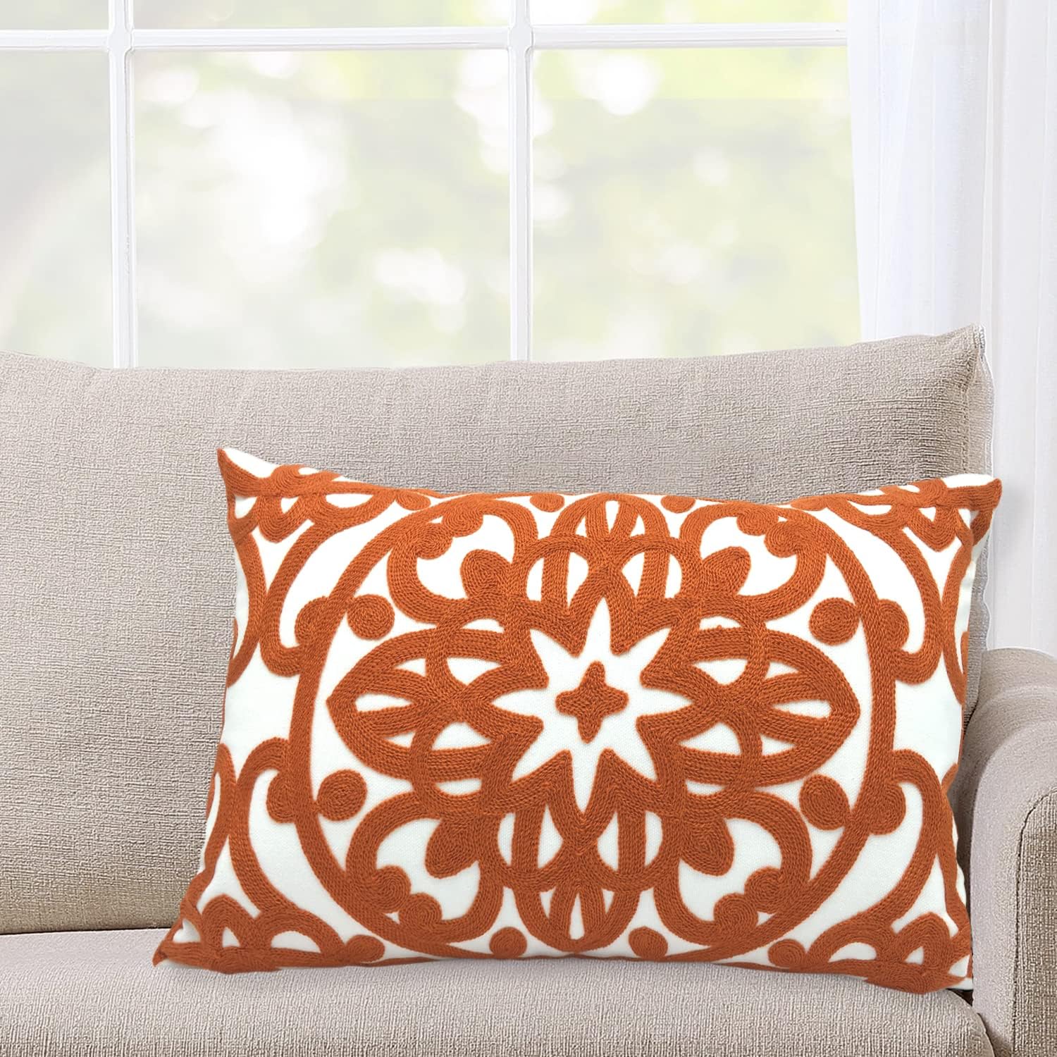 Enhance Your Home Decor with the Alysheer Embroidered Lumbar Decorative Throw Pillow Cover