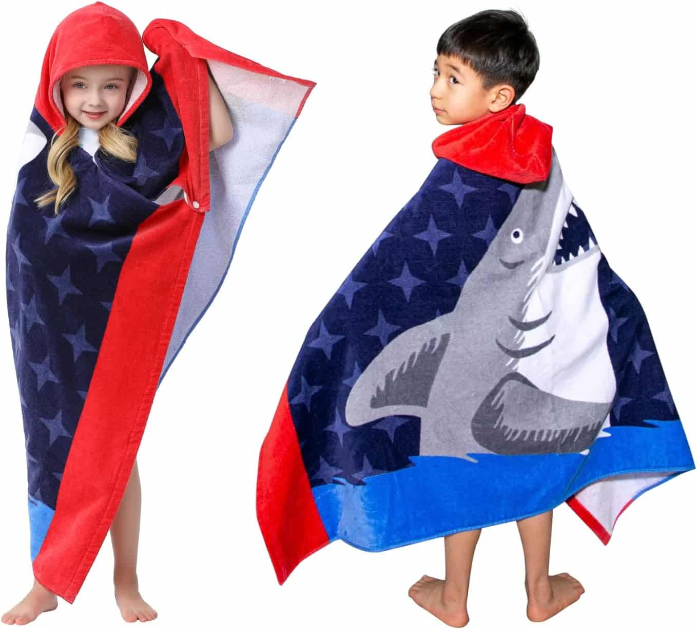 Athaelay Premium Cotton Hooded Towel for Kids | Great White Shark Design | Product Review