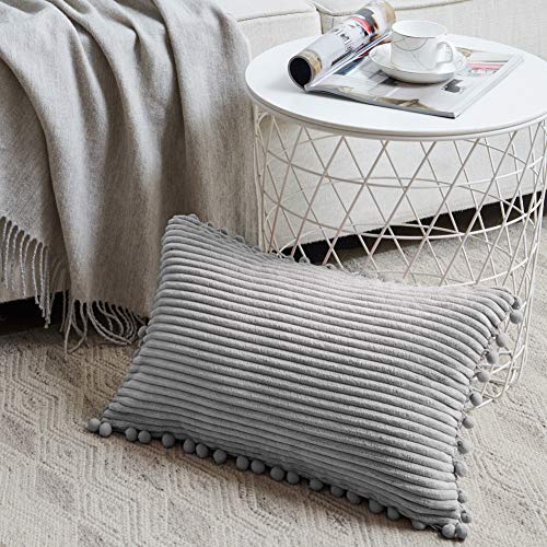 Enhance Your Home Decor with Fancy Homi Pack of 2 Boho Grey Lumbar Decorative Throw Pillow Covers